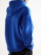 JW Anderson - Logo-Intarsia Wool Hoodie - Blue