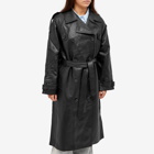 Meotine Women's Bobby Leather Trench Coat in Black