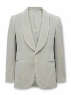 Kingsman - Slim-Fit Shawl-Collar Cotton-Velvet Tuxedo Jacket - Gray