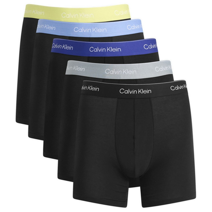 Photo: Calvin Klein Men's Icon Boxer Brief - 5 Pack in Black/Blue/Green/Grey