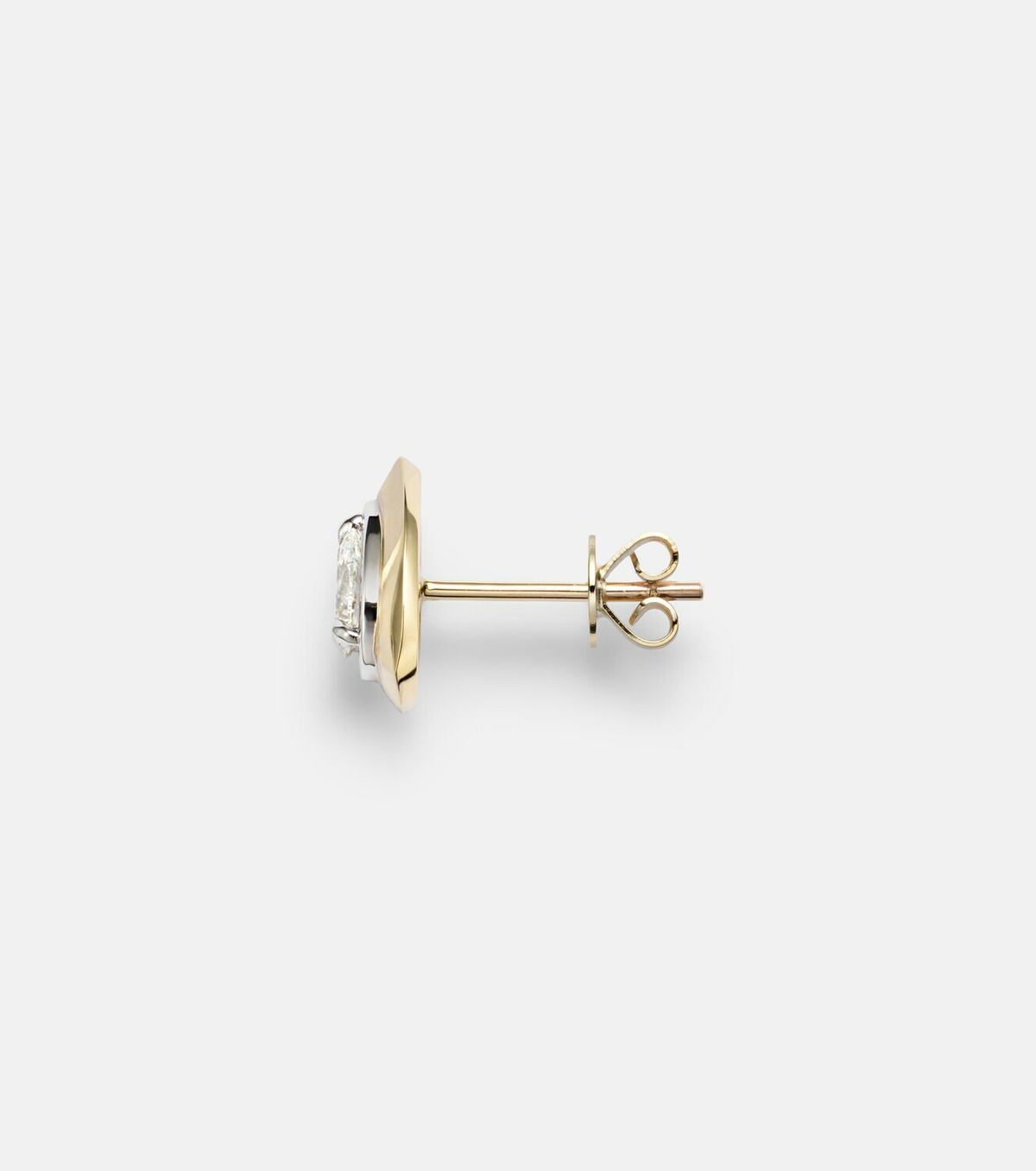 Rainbow K 9kt gold single earring with diamond
