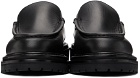 Legres Black Leather Double Chunky Loafers