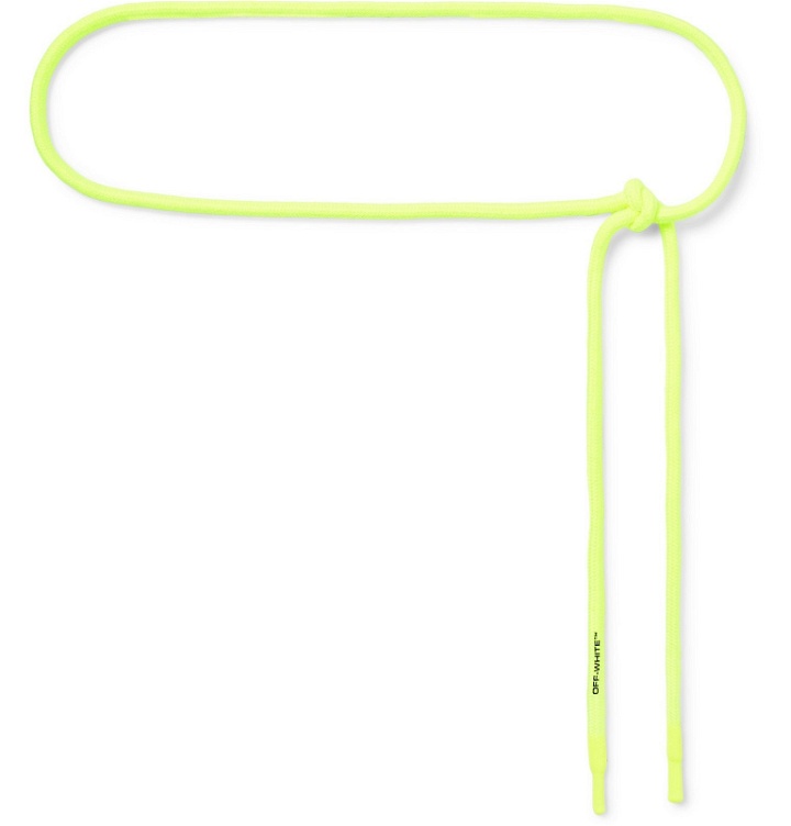 Photo: Off-White - Logo-Print Neon Cotton-Cord Belt - Yellow