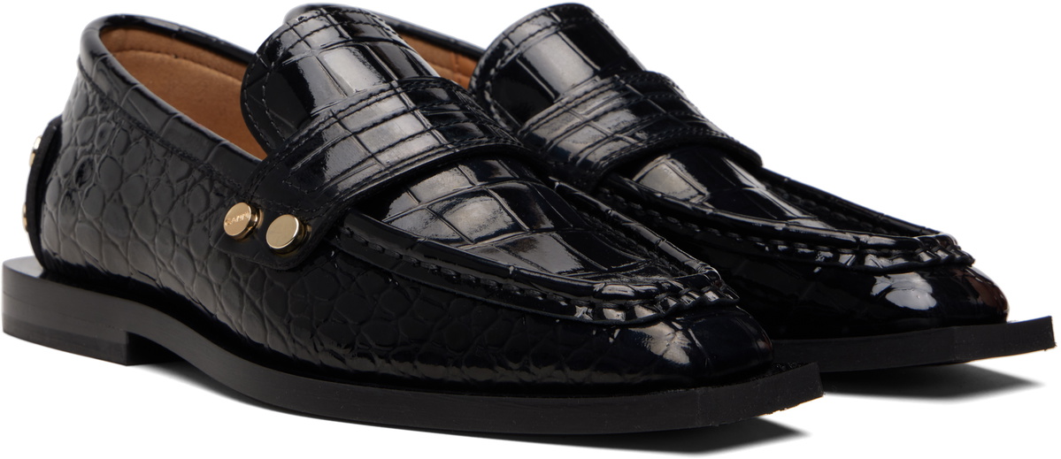 GANNI Black Studded Loafers