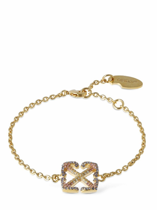 Photo: OFF-WHITE Degradé Arrow Embellished Brass Bracelet