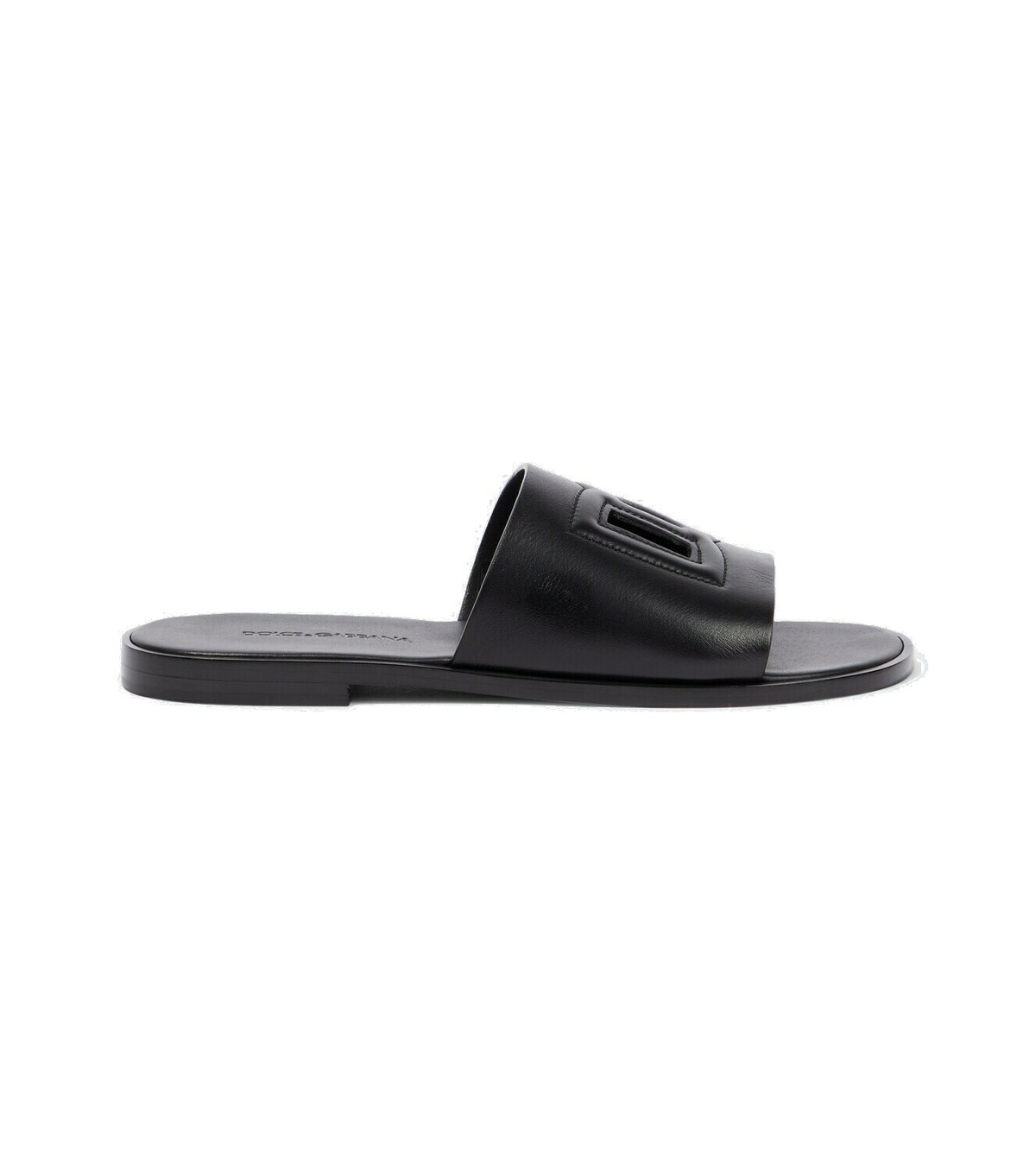 Dolce & Gabbana White Leather #dgfamily Slides Shoes Sandals main image 1
