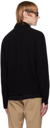 ZEGNA Black Spread Collar Cardigan