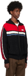 RICE NINE TEN Black Knitting Track Jacket
