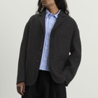 Jil Sander Men's Wool Double Faced Workwear Jacket in Magnet