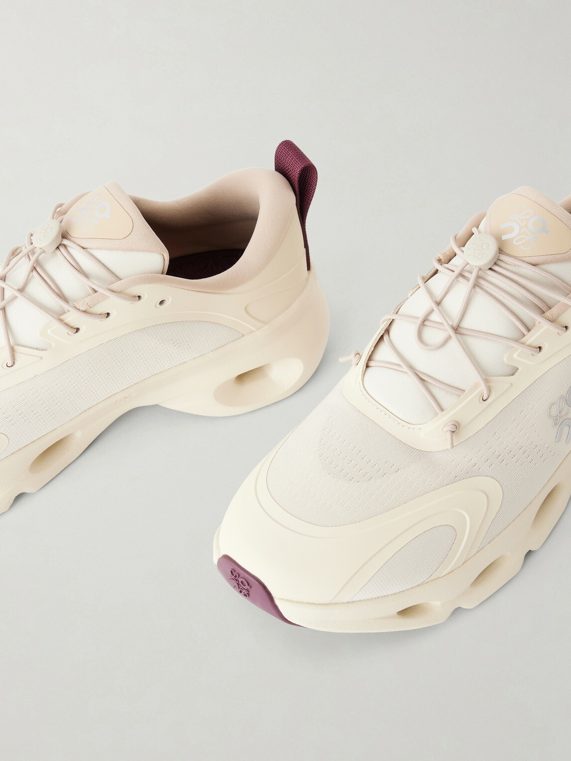 LOEWE - On Cloudsolo Rubber-Trimmed Mesh Sneakers - Neutrals
