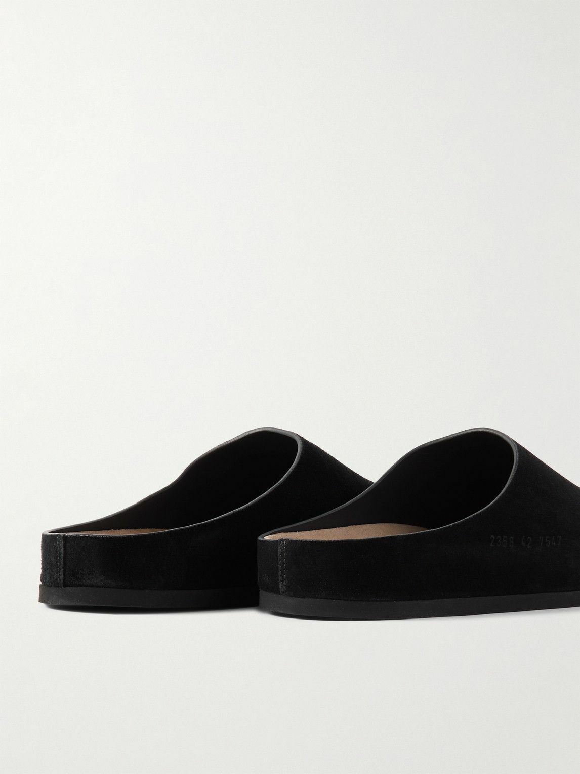 Common Projects - Logo-Debossed Suede Clogs - Black Common