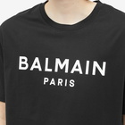 Balmain Men's Paris Logo T-Shirt in Black/White