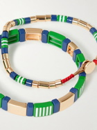 Roxanne Assoulin - Set of Two Enamel and Gold-Tone Bracelets