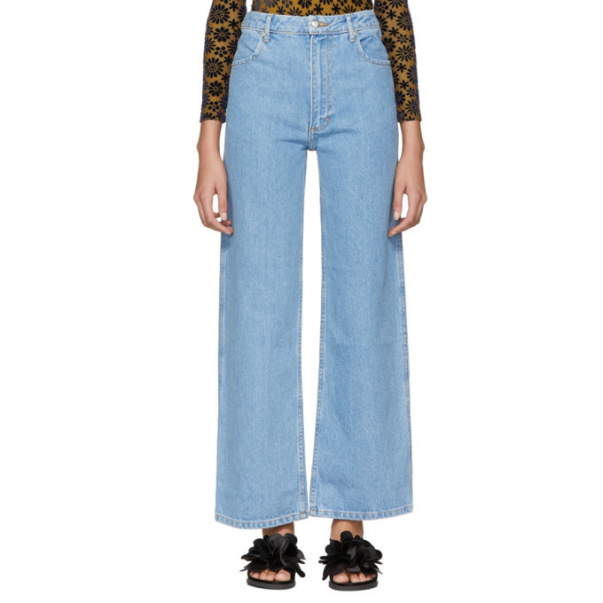 Photo: Eckhaus Latta Blue Wide-Leg Jeans