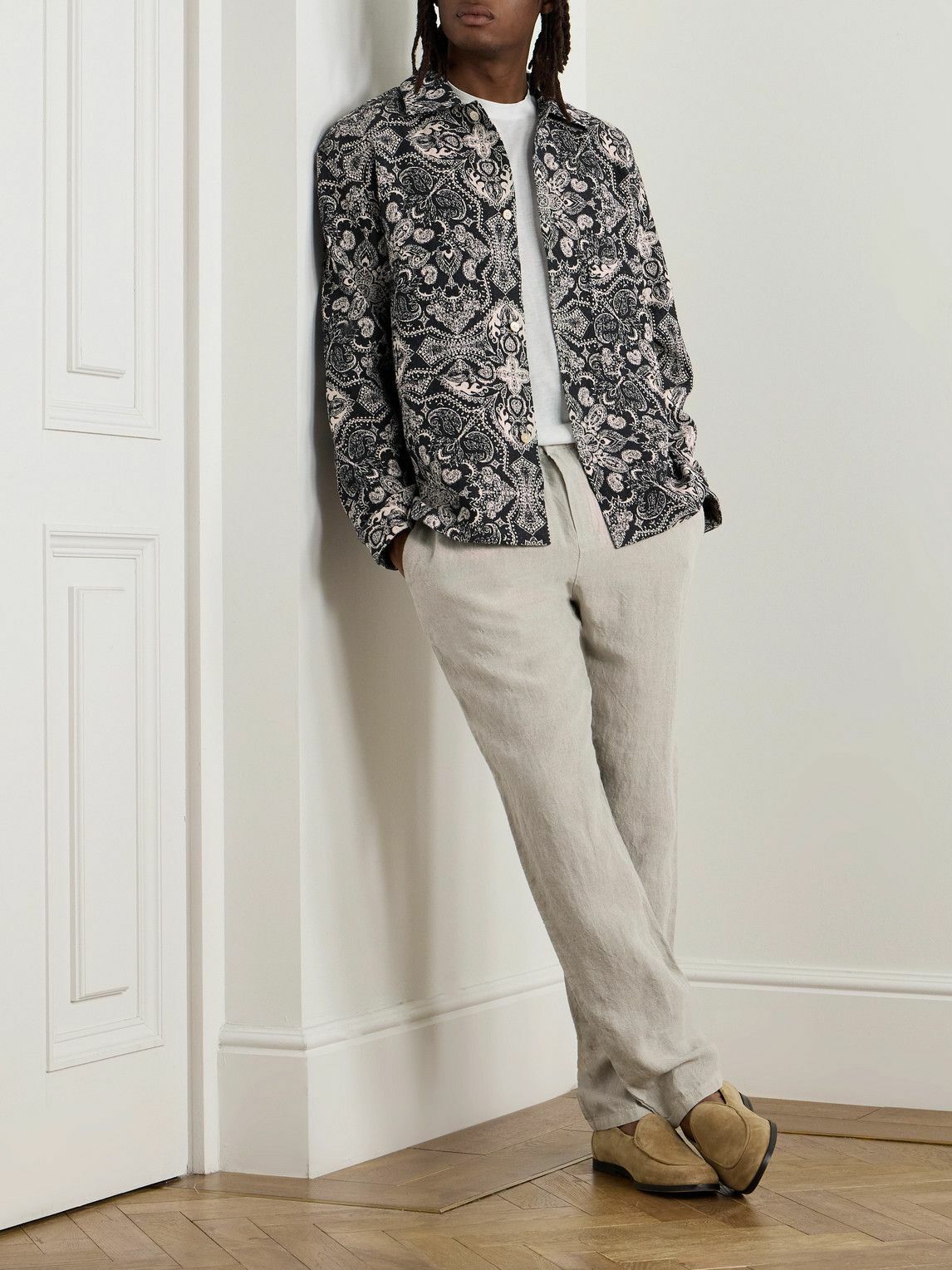 A Kind Of Guise - Tapered Linen Trousers - Neutrals