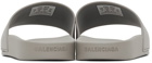 Balenciaga Grey BB Pool Slides