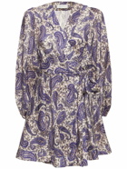 ZIMMERMANN - Devi Printed Linen Wrap Mini Dress