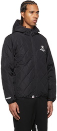 AAPE by A Bathing Ape Black Down Quilted Logo Jacket