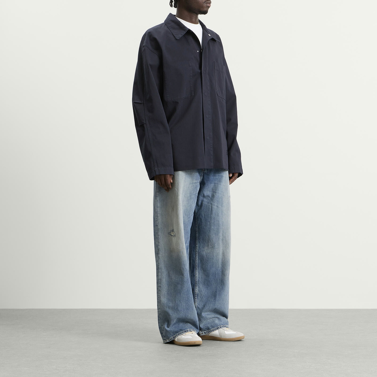 MM6 Maison Margiela Men's Cotton Workwear Jacket in Blue