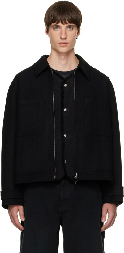 Photo: Solid Homme Black Layered Wool Jacket
