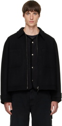 Solid Homme Black Layered Wool Jacket