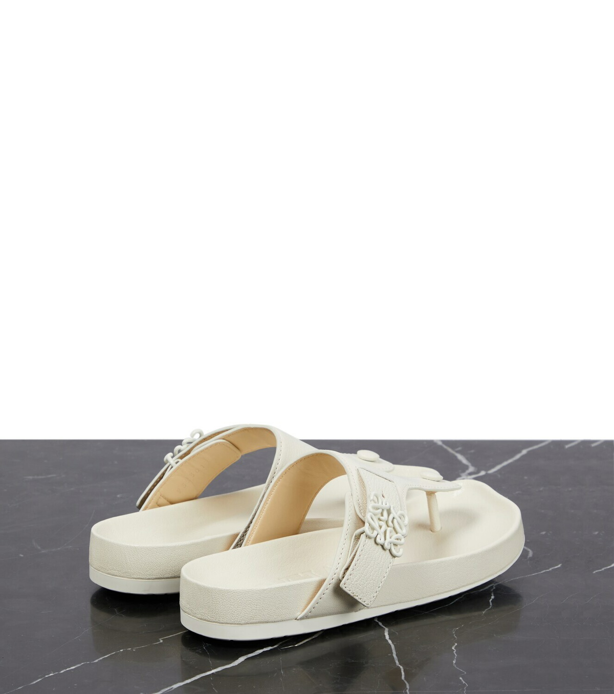 サンダル・ミュール Loewe White Leather Petal Thong Mules Loewe - Leather thong sandals Loewe