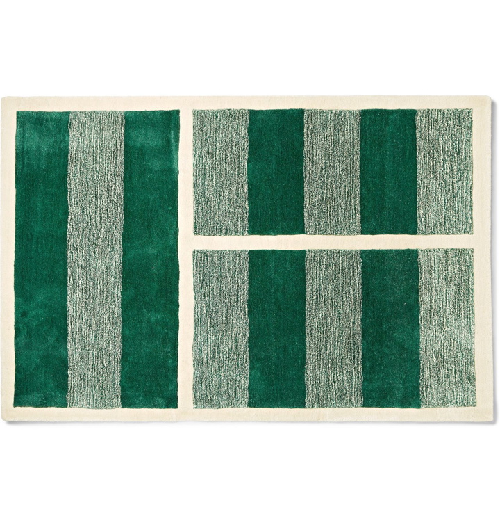 Photo: Pieces - Grass Court Striped Rug, 6' x 9' - Green