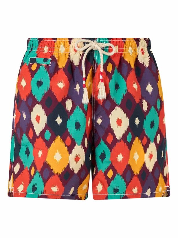 Photo: MC2 Saint Barth Man Mid-length Multicolor Ikat Swim-shorts Caprese