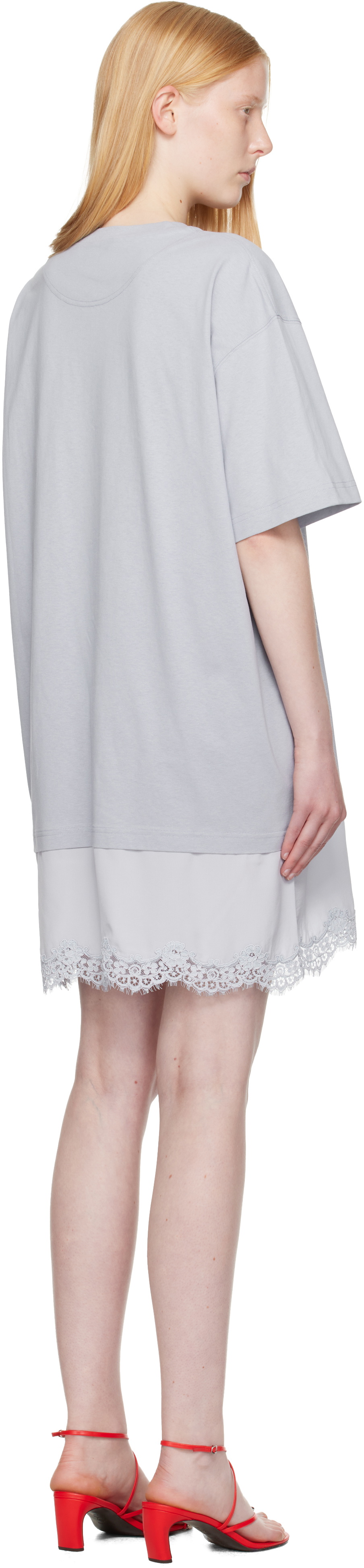 chinese dress ladies Stella McCartney blue lace floral one shoulder mini dress – Iconic Vintage main image 1