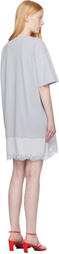 Stella McCartney Blue Lace-Insert Graphic T-shirt Minidress