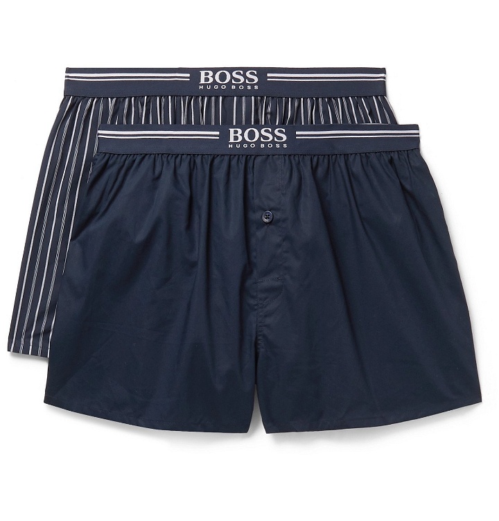Photo: Hugo Boss - Two-Pack Cotton Boxer Shorts - Blue