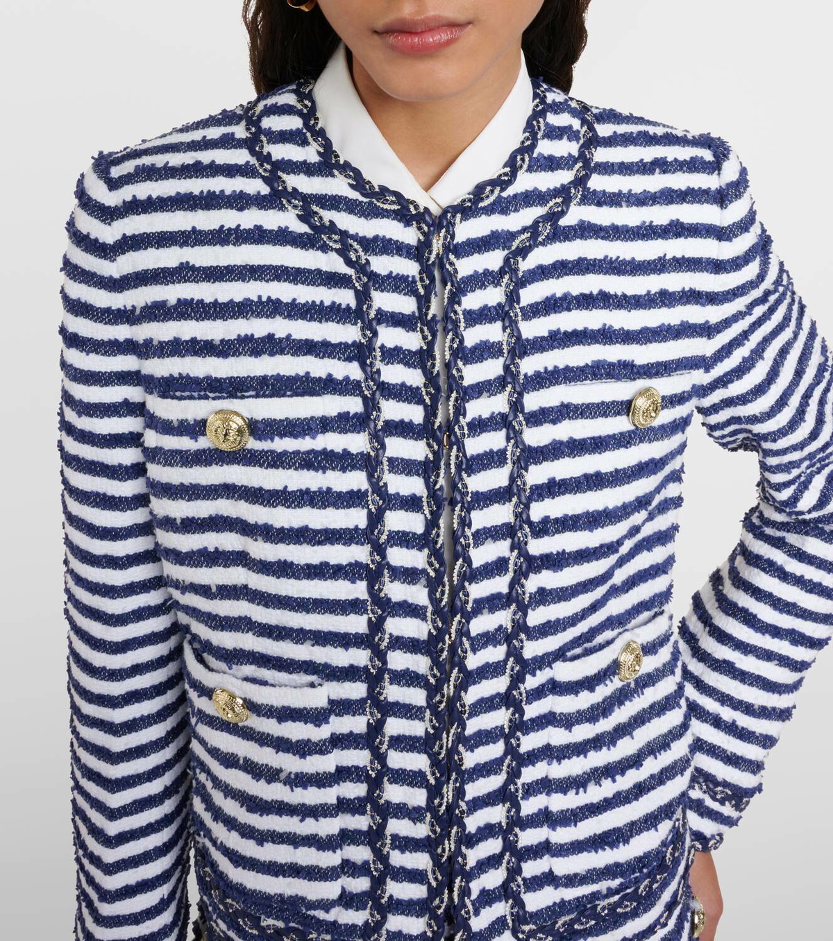 Rebecca Vallance Matteo striped bouclé jacket