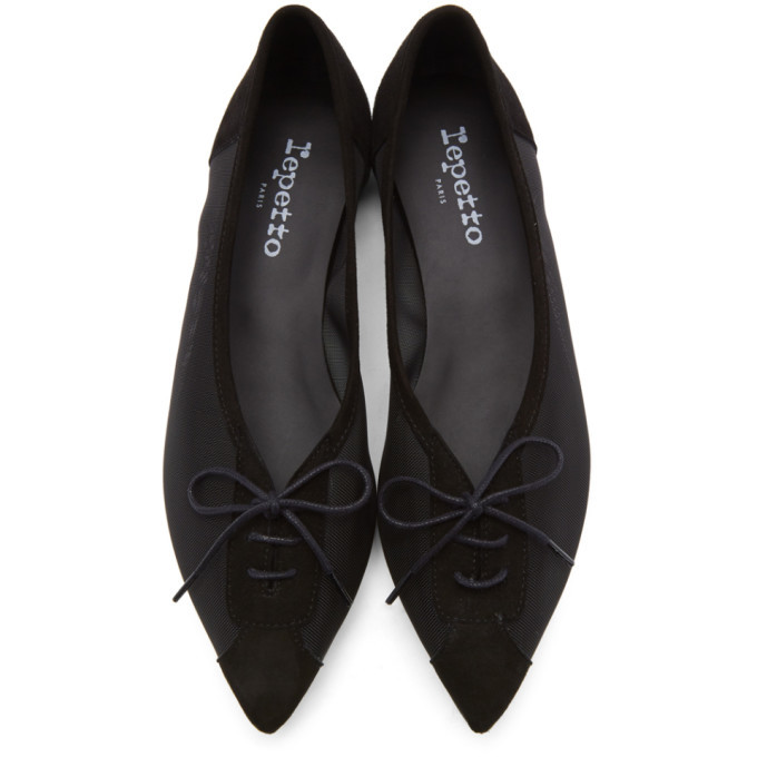 Repetto Black Mesh Morris Ballerina Flats Repetto