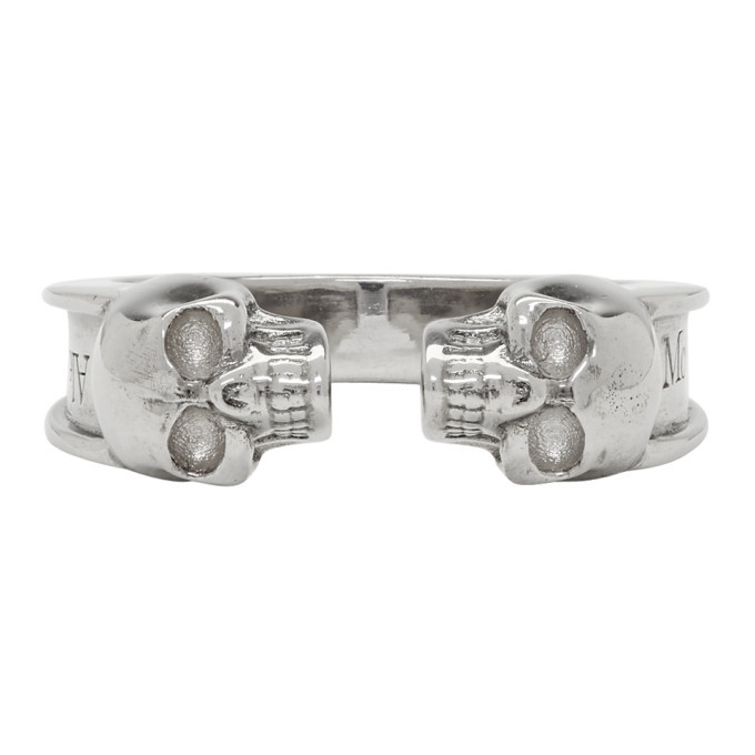 Alexander McQueen Skull Embellished Ring in Black for Men