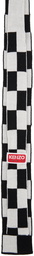 Kenzo Off-White & Black Kenzo Paris 'Kenzo Stamp' Tie