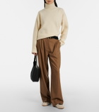 Tod's Suede-trimmed satin sneakers