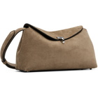TOTEME Tan T-Lock Suede Clutch