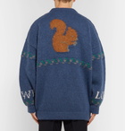 Loewe - Oversized Jacquard-Knit Mohair-Blend Sweater - Men - Blue