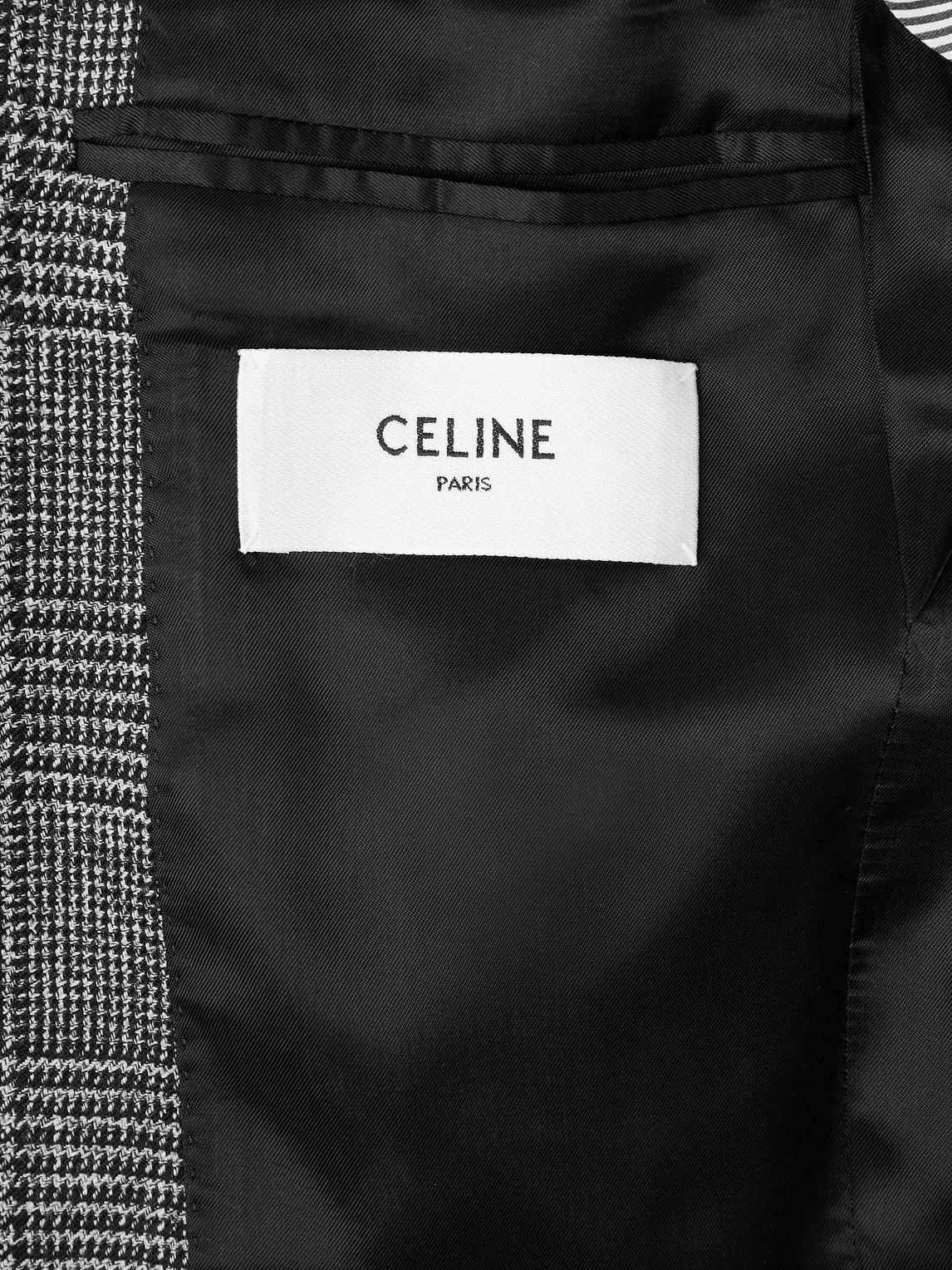 CELINE - Prince of Wales Checked Wool Blazer - Gray