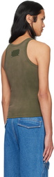 Dion Lee Khaki Sprayed Rivet Tank Top