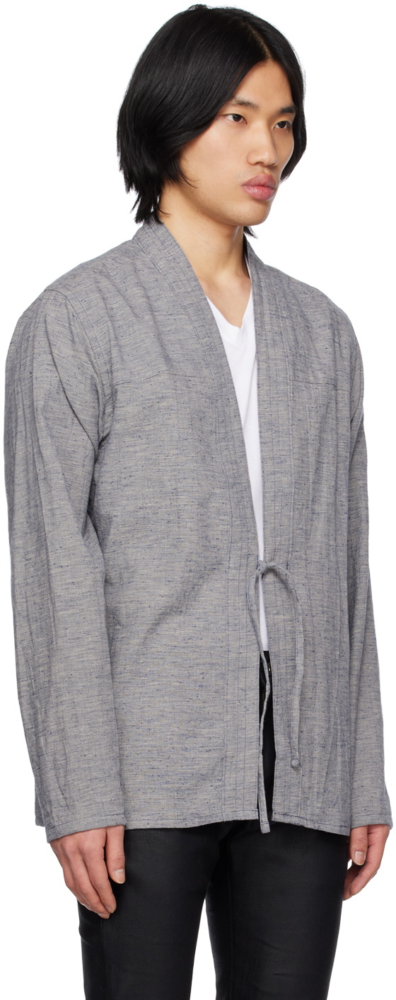 Naked & Famous Denim Blue Self-Tie Shirt