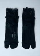 Yohji Yamamoto Lace Trimmed Split Toe Socks