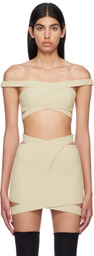 J KOO Beige Cutout Tank Top