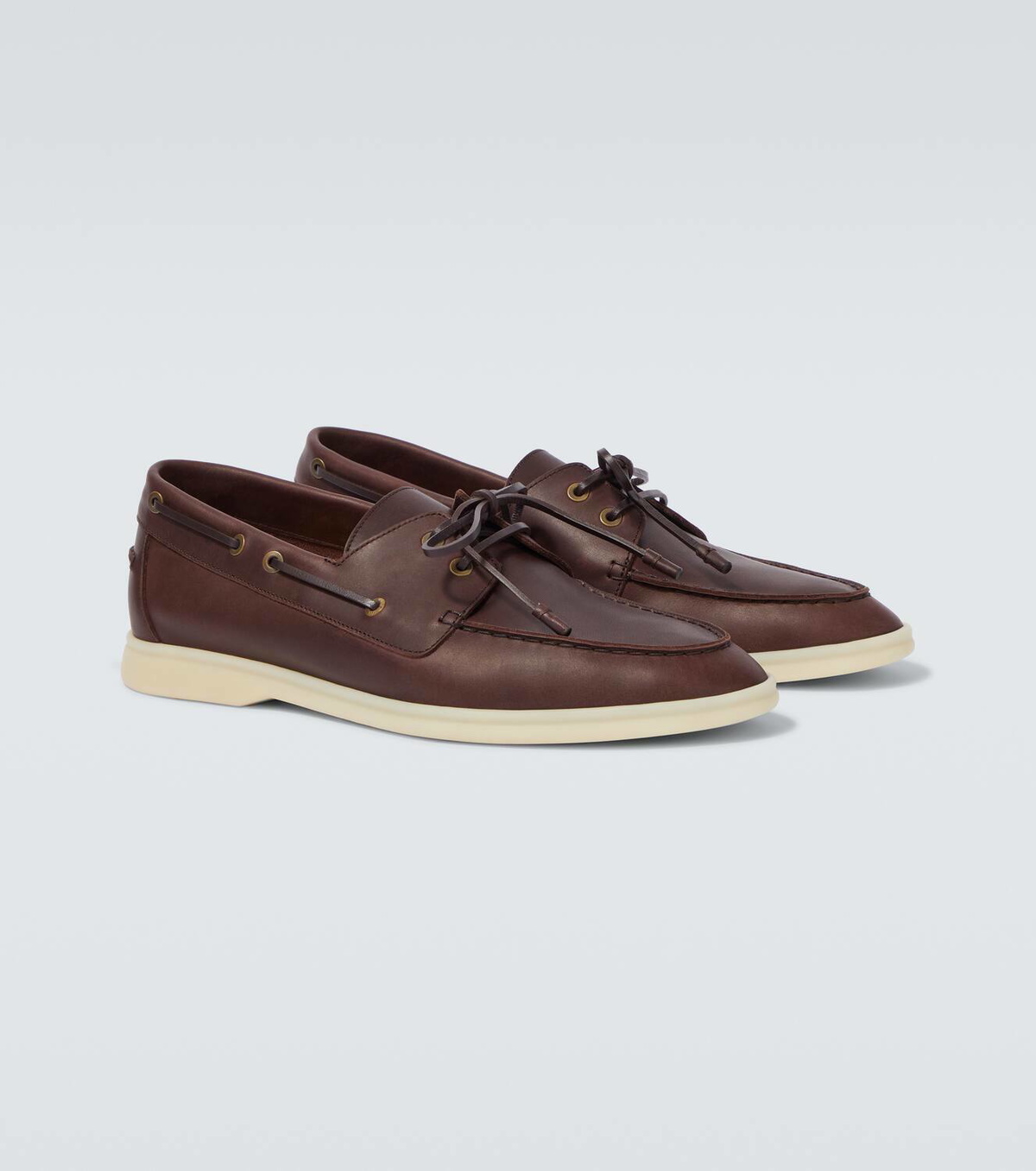 Loro Piana Sea-Sail Walk leather boat shoes