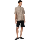 HOMME PLISSÉ ISSEY MIYAKE Brown Stripe Jersey Shirt