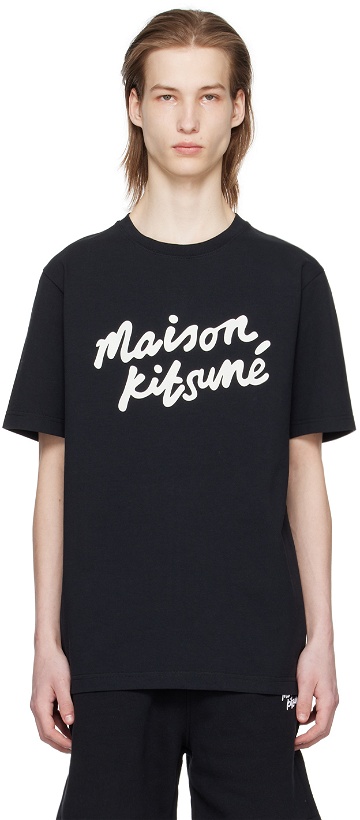 Photo: Maison Kitsuné Black Handwriting Classic T-Shirt