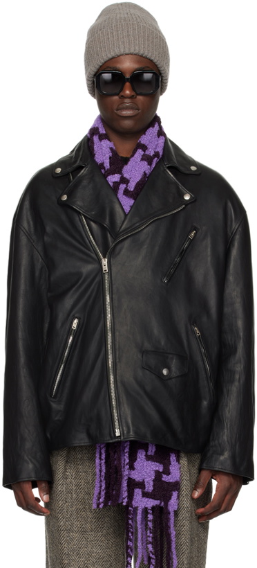 Photo: Acne Studios Black Distressed Leather Jacket
