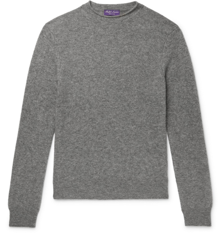 Photo: Ralph Lauren Purple Label - Slim-Fit Mélange Cashmere Sweater - Gray