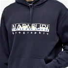 Napapijri Men's Telemark Graphic Logo Hoodie in Blue Marine