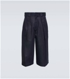 Loewe Paula's Ibiza pleated jean shorts